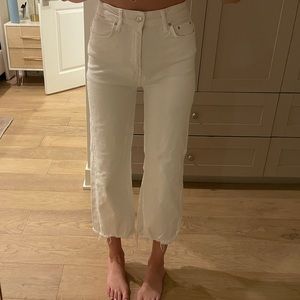 Zara white high waisted denim jeans